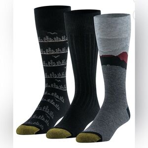 GoldToe Edition Mens Blueridge Crew Socks Assorted, 3 Pack